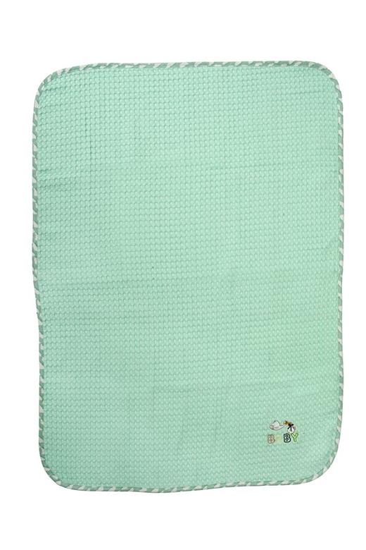 Κουβέρτα Πικέ Με Κέντημα bebe Stork 195 100X160 Mint 100% Cotton