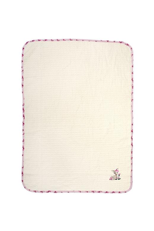 Κουβέρτα Πικέ Με Κέντημα bebe Deer 198 100X160 Ecru-Pink 100% Cotton