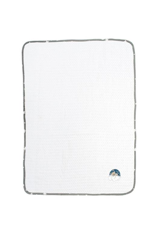 Κουβέρτα Πικέ Με Κέντημα bebe Cloudy Bear 176 80X110 White-Grey 100% Cotton