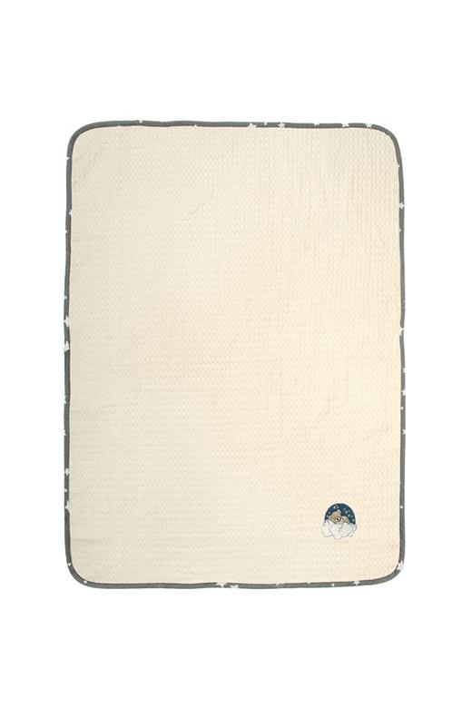 Κουβέρτα Πικέ Με Κέντημα bebe Cloudy Bear 177 80X110 Ecru-Grey 100% Cotton