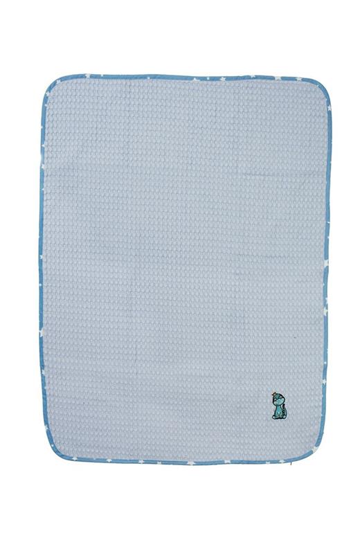 Κουβέρτα Πικέ Με Κέντημα bebe Dinosaur 179 80X110 Sky Blue 100% Cotton