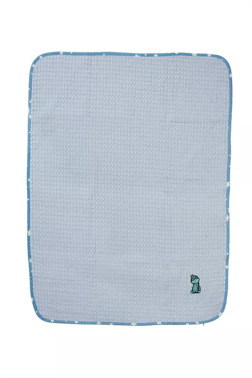 Κουβέρτα Πικέ Με Κέντημα bebe Dinosaur 179 100X160 Sky Blue 100% Cotton