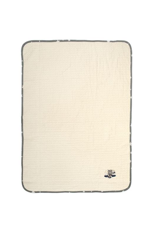 Κουβέρτα Πικέ Με Κέντημα bebe Aviator 185 100X160 Ecru-Grey 100% Cotton