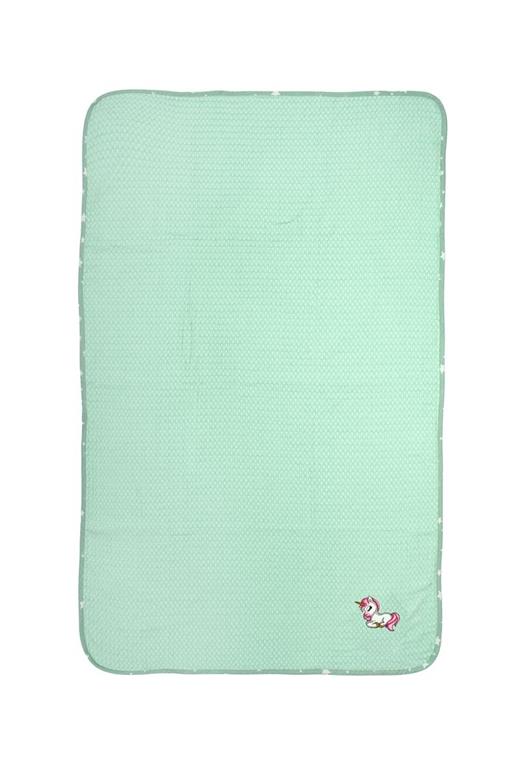 Κουβέρτα Πικέ Με Κέντημα bebe Unicorn 190 100X160 Mint 100% Cotton