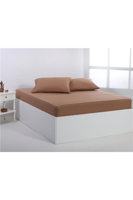 Βαμβακερό σεντόνι essentials (105cm x 200cm + 35cm) praline