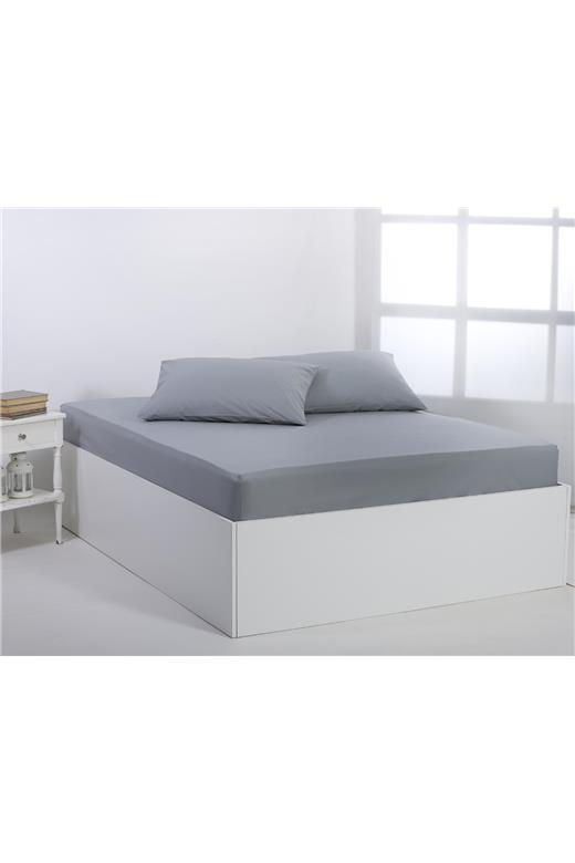 Βαμβακερό σεντόνι essentials (105cm x 200cm + 35cm) quarry