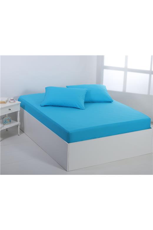 Βαμβακερό σεντόνι essentials (125cm x 200cm + 35cm) river blue