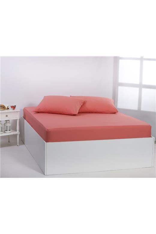 Βαμβακερό σεντόνι essentials (225cm x 267cm) coral almond