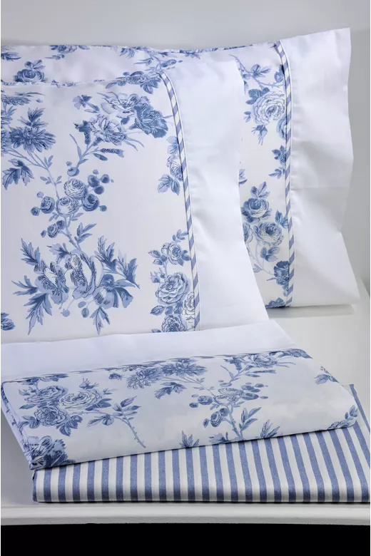 Σετ σεντόνια βαμβακοσατέν 220ΤC S782 Porcelain White/Stripe