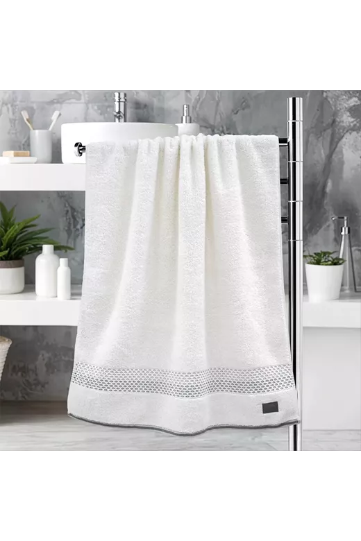 LINO Πετσέτα Σώματος (70x140) Igalo Λευκό/Ασημί