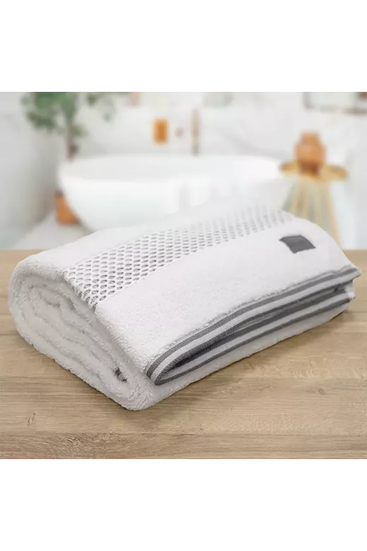 LINO Πετσέτα Σώματος (70x140) Igalo Λευκό/Ασημί
