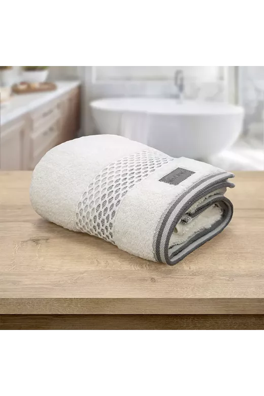 LINO Πετσέτα Προσώπου (50x90) Igalo Λευκό/Ασημί