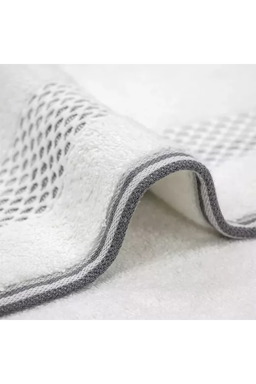 LINO Πετσέτα Προσώπου (50x90) Igalo Λευκό/Ασημί