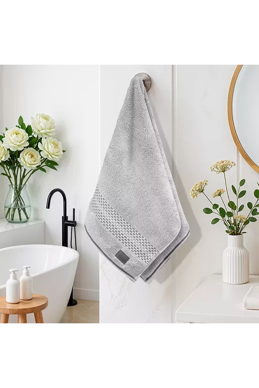 LINO Πετσέτα Προσώπου (50x90) Igalo Ασημί