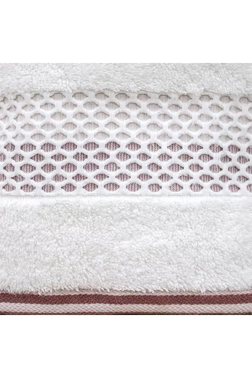 LINO Πετσέτα Προσώπου (50x90) Igalo Λευκό/Ροζ