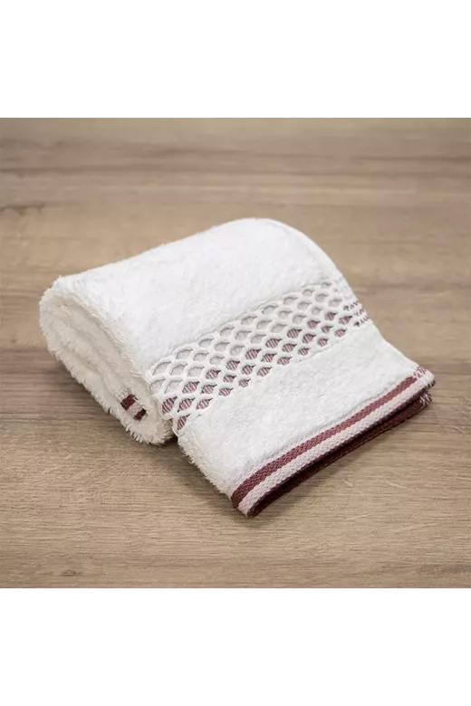 LINO Πετσέτα Χεριών (30x50) Igalo Λευκό/Ροζ