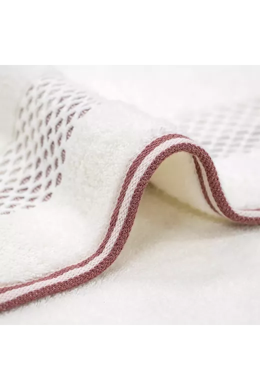 LINO Πετσέτα Χεριών (30x50) Igalo Λευκό/Ροζ