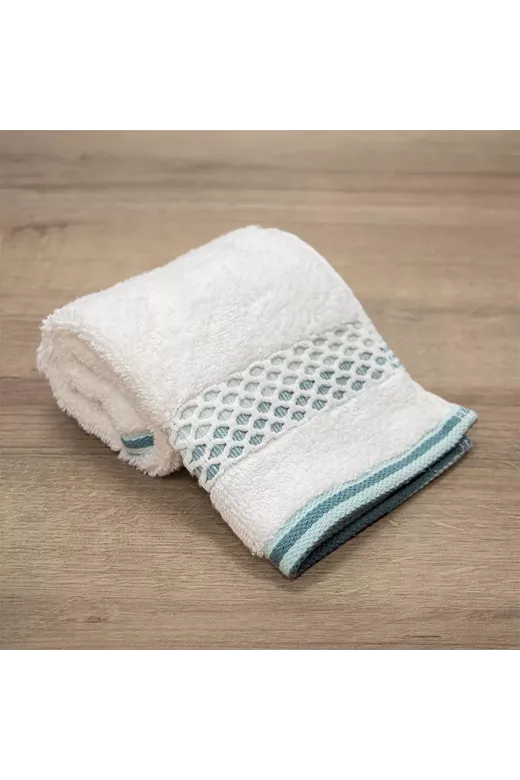 LINO Πετσέτα Χεριών (30x50) Igalo Λευκό/Μέντα