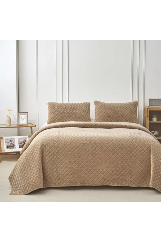 Σετ κουβερλί velvet Beige