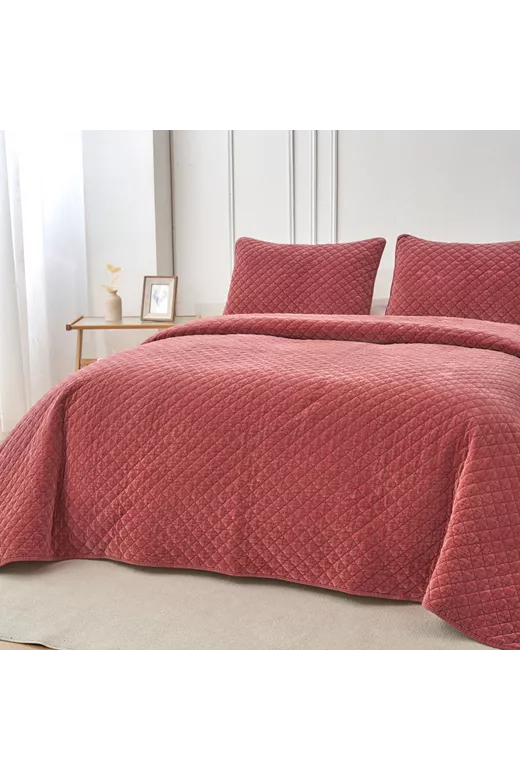 Σετ κουβερλί velvet Brick Red