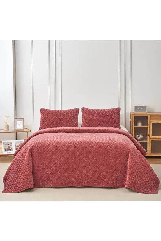 Σετ κουβερλί velvet Brick Red