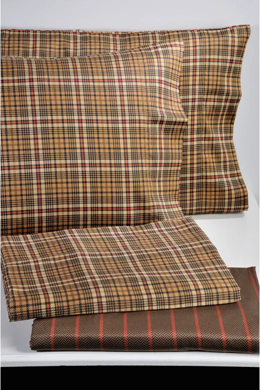 Σετ σεντόνια βαμβακοσατέν S837 Gold Carreaux/Stripe