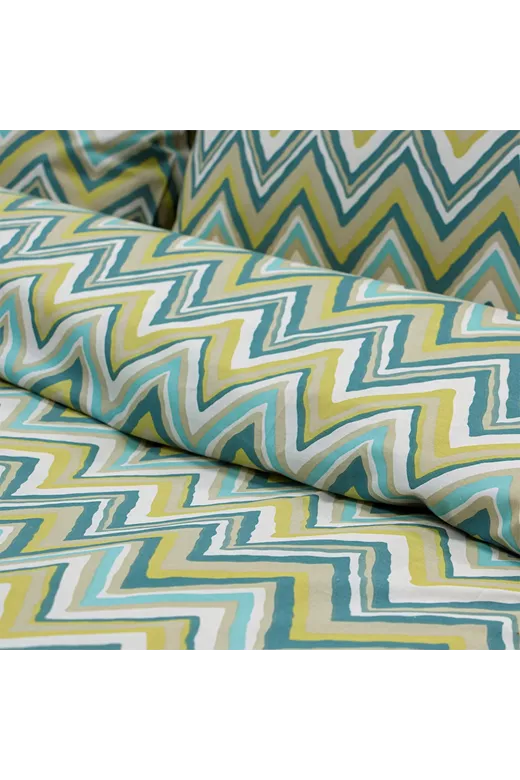 LINO Σετ Παπλωματοθήκη Υπέρδιπλη (225x245) Flots Πετρόλ