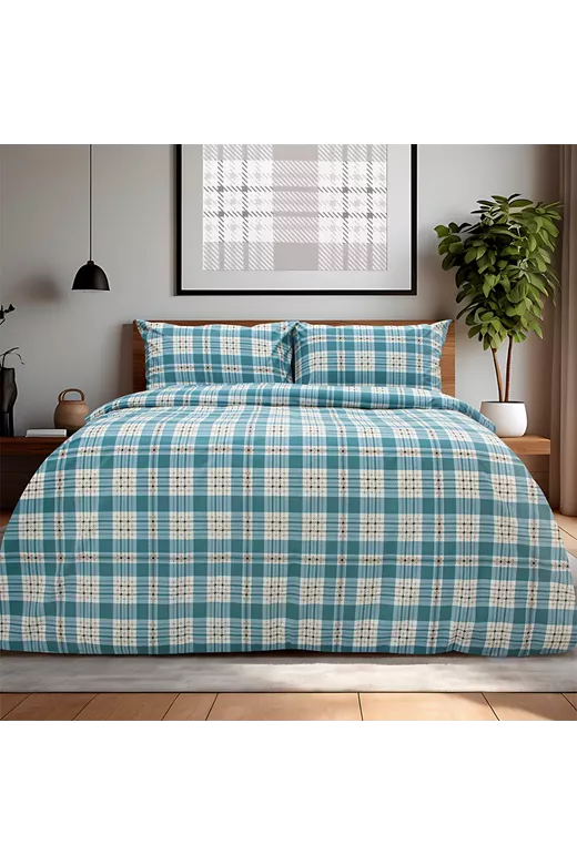 LINO Σετ Παπλωματοθήκη Υπέρδιπλη (225x245) Panier Μπλε