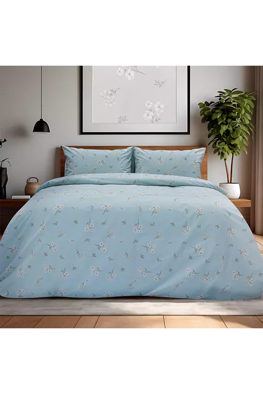 LINO Σετ Παπλωματοθήκη Υπέρδιπλη (225x245) Diminuto Μέντα