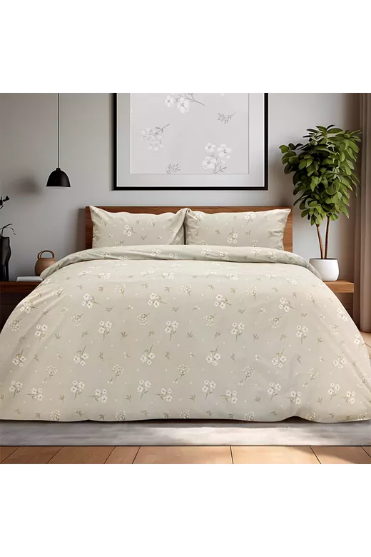 LINO Σετ Παπλωματοθήκη Υπέρδιπλη (225x245) Diminuto Μπεζ