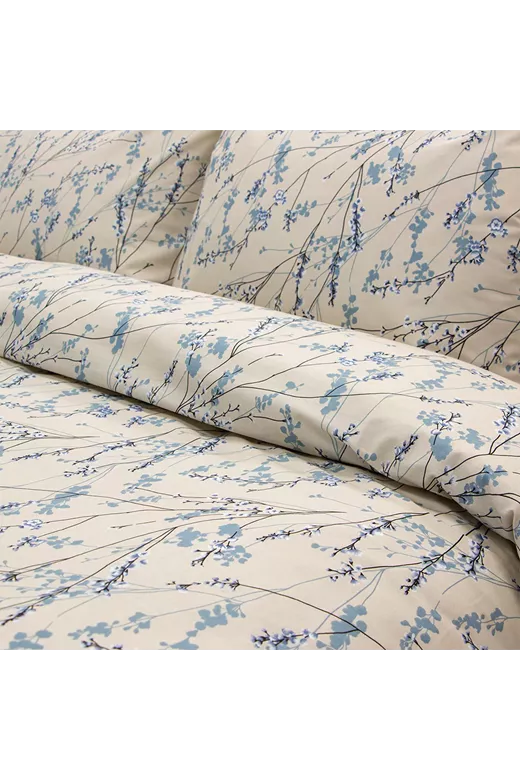 LINO Σετ Σεντόνια Με Λάστιχο (105x200+32) Amandes Μπλε