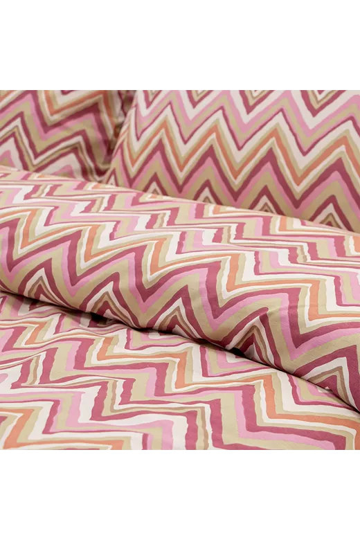 LINO Σετ Σεντόνια Με Λάστιχο (105x200+32) Flots Ροζ