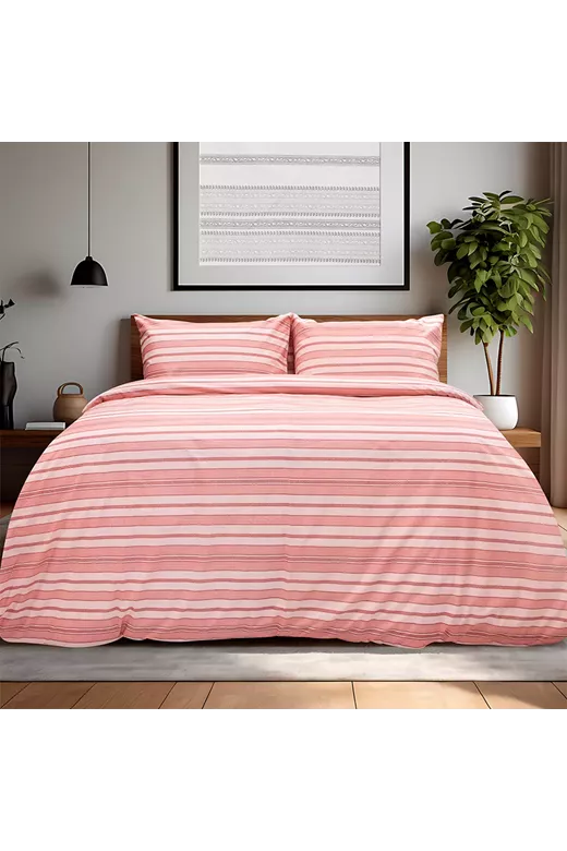 LINO Σετ Σεντόνια Με Λάστιχο (105x200+32) Carril Ροζ