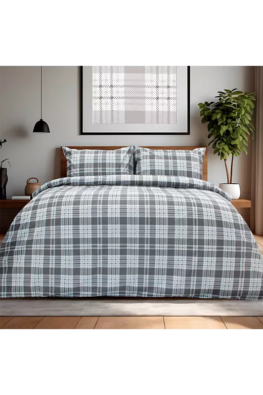 LINO Σετ Σεντόνια Με Λάστιχο (105x200+32) Panier Γκρι