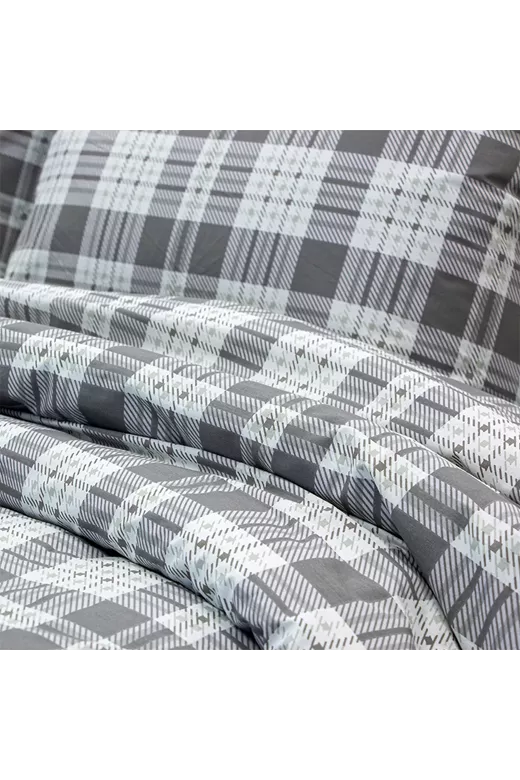 LINO Σετ Σεντόνια Με Λάστιχο (105x200+32) Panier Γκρι