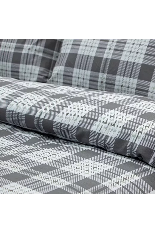 LINO Σετ Σεντόνια Με Λάστιχο (105x200+32) Panier Γκρι