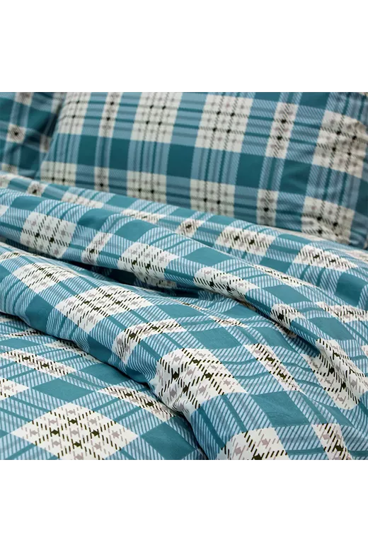 LINO Σετ Σεντόνια Μονά (170x260) Panier Μπλε