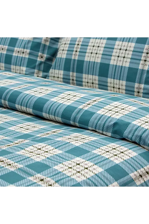 LINO Σετ Σεντόνια Μονά (170x260) Panier Μπλε