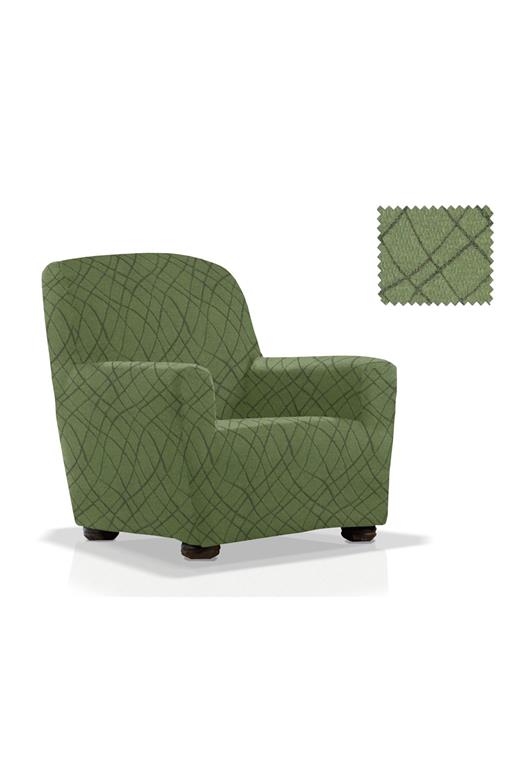 Ελαστικό Κάλυμμα Πολυθρόνας Waves Πράσινο - MCDECOR