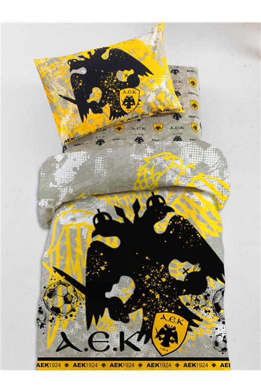 Σετ Παπλωματοθήκη Μονή Aek 170x250 Aek9