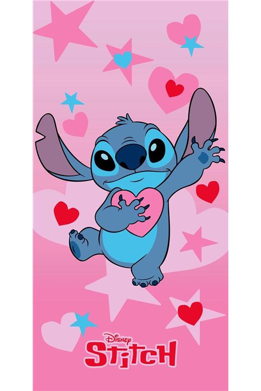 Πετσέτα Θαλάσσης Quick Dry Disney Home Lilo & Stitch 085 70X140 Baby Pink 100% Microfiber