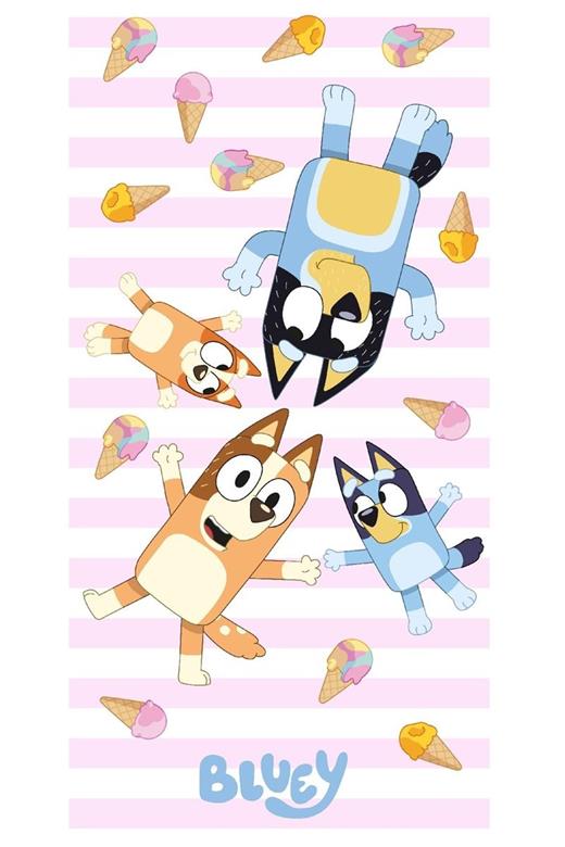 Πετσέτα Θαλάσσης Quick Dry BBC Studios Bluey 203 70X140 White-Pink 100% Microfiber