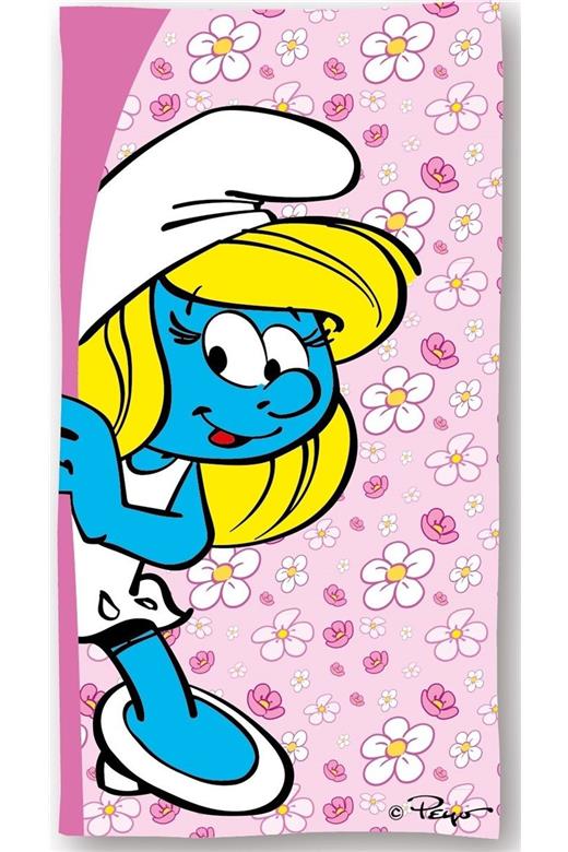 Πετσέτα Θαλάσσης Quick Dry Peyo Smurfs 820 70X140 Baby Pink 100% Microfiber