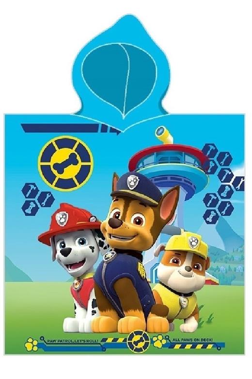Πόντσο Θαλάσσης Quick Dry Nickelodeon Paw Patrol 203 50X100 Sky Blue 100% Microfiber