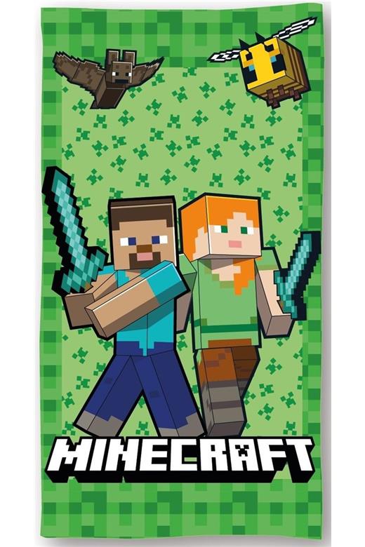 Πετσέτα Θαλάσσης Quick Dry Mojang Minecraft 004 70X140 Light Green 100% Microfiber