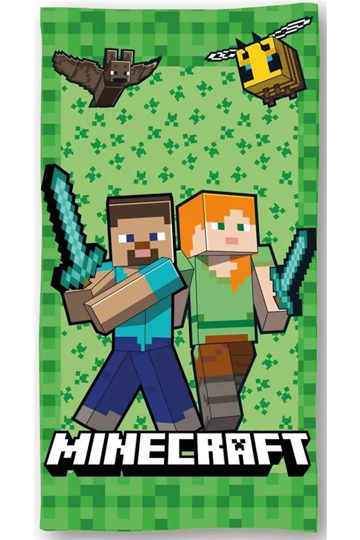 Πετσέτα Θαλάσσης Quick Dry Mojang Minecraft 004 70X140 Light Green 100% Microfiber