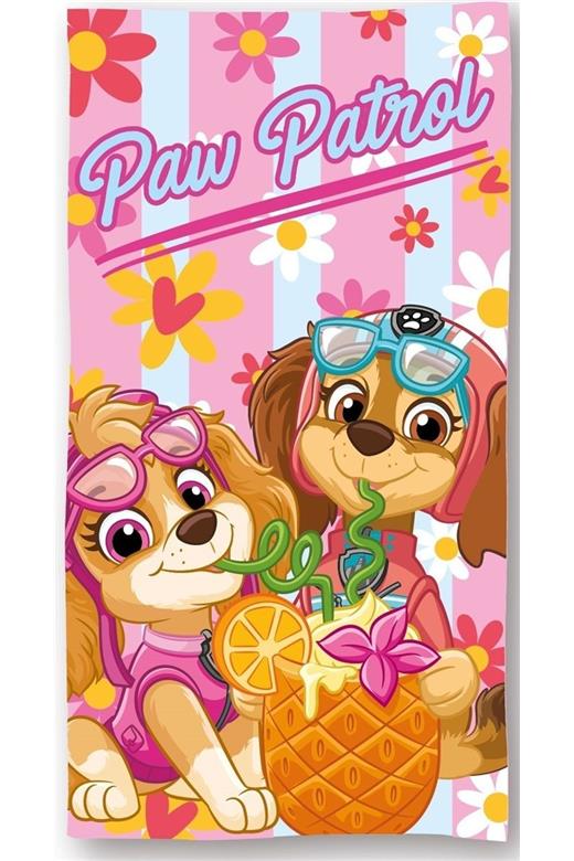 Πετσέτα Θαλάσσης Quick Dry Nickelodeon Paw Patrol 002 70X140 Baby Pink 100% Microfiber