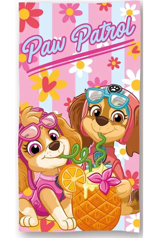 Πετσέτα Θαλάσσης Quick Dry Nickelodeon Paw Patrol 002 70X140 Baby Pink 100% Microfiber