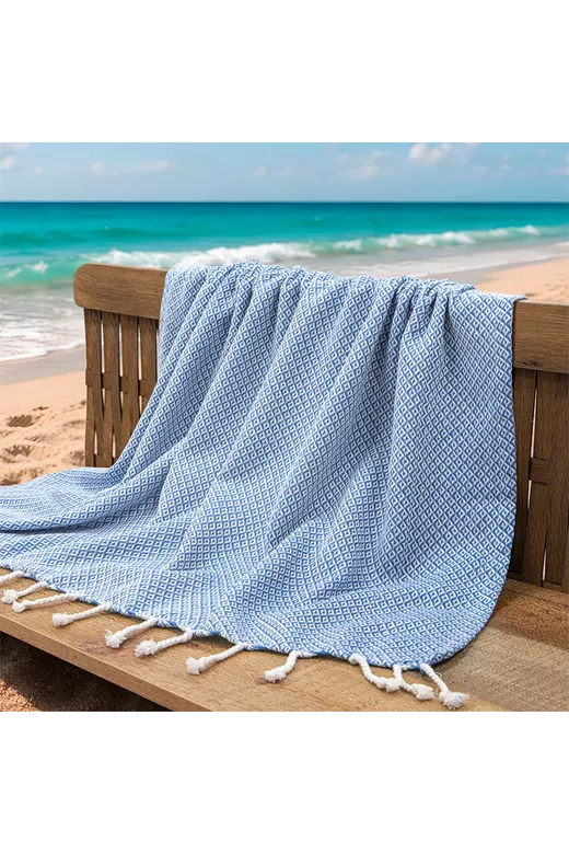 LINO Pestemal Παρεόλ Aureva 90x180 Γαλάζιο