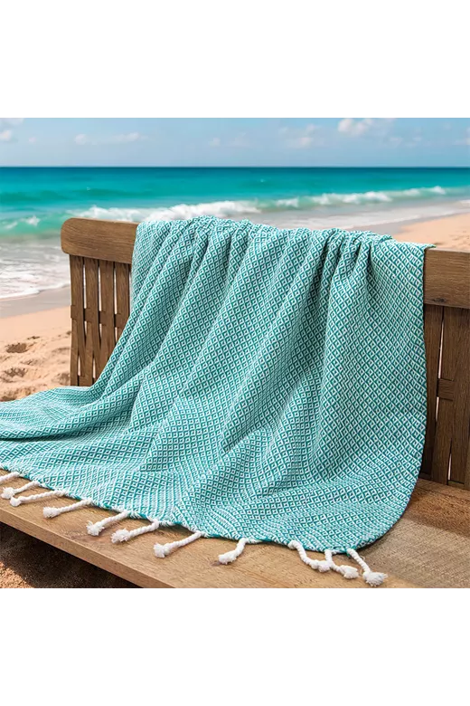 LINO Pestemal Παρεό Aureva 90x180 Πετρόλ